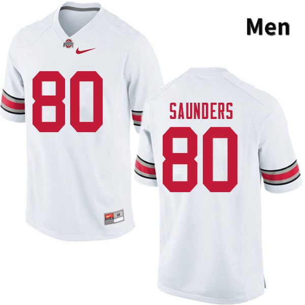 Ohio State Buckeyes C.J. Saunders Men's #80 White Authentic Stitched College Football Jersey